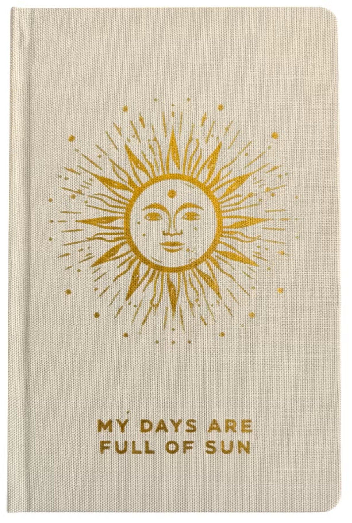 Diário de Capa Dura - Os Meus Dias São Cheios de Sol - 120 Páginas - Marfim & Dourado