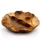 Fruteira Redonda em Madeira de Teca Lisa com 3 Secções - 30x5,5cm