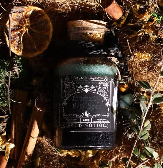 Sal de Banho Ritual de Prosperidade com Amuleto de cristal de Aventurina (240 g)