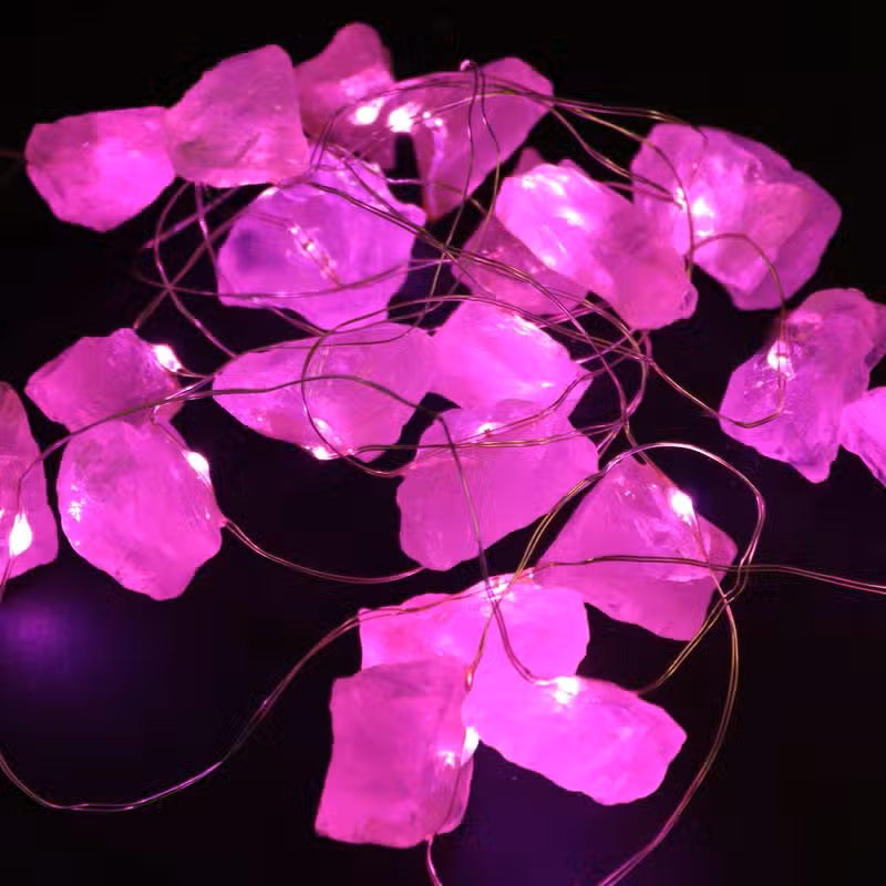 Luzes Encantadas de Pedras Preciosas - Quartzo Rosa